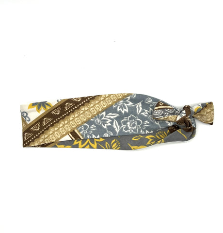 Gray Brown and Yellow Patchwork 2-inch headband
