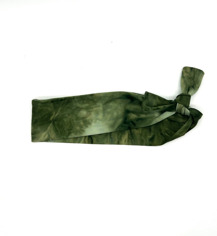 Olive Tie-Dyed 2-inch headband