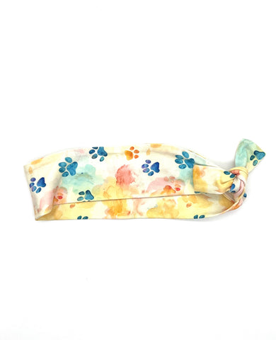 Watercolor Paw Prints 2-inch headband