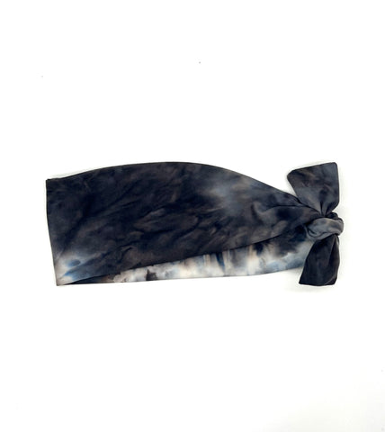 Black and White Tie-Dyed 3-inch Headband