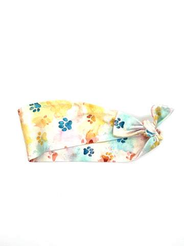 Watercolor Paw Prints 3-inch headband