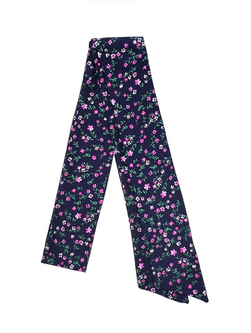 Pink Floral on Navy Head Wrap