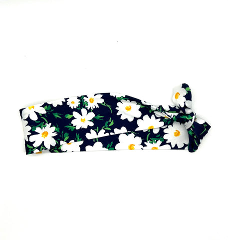 Daisies on Navy 2-inch headband