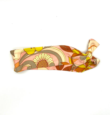 Retro Coral Floral 2-inch headband