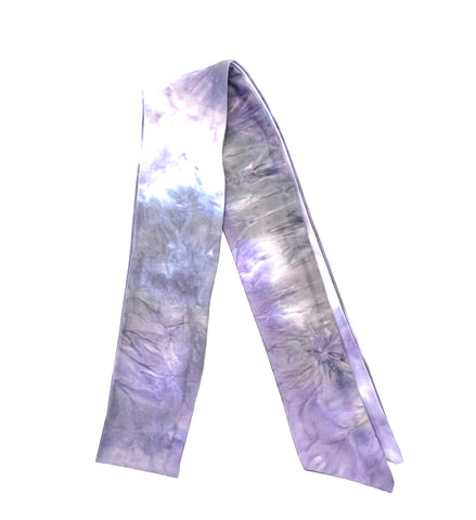 Purple and Grey Tie-Dyed Head Wrap