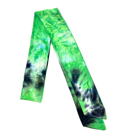 Green and Black Tie-Dyed Head Wrap