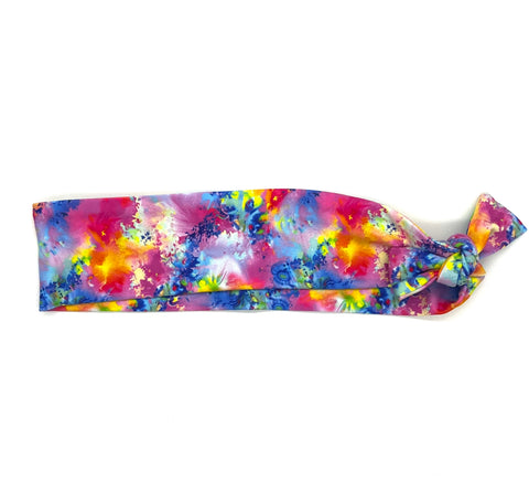 Rainbow Splatter Tie-Dyed 2-inch Headband
