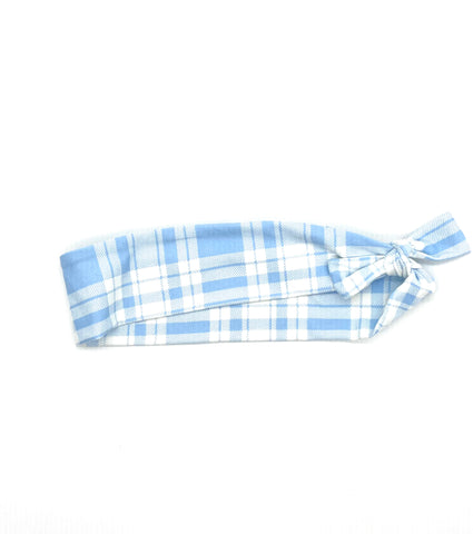 Pastel Blue Plaid 2-inch headband