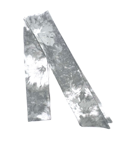 White and Grey Tie-Dyed Head Wrap