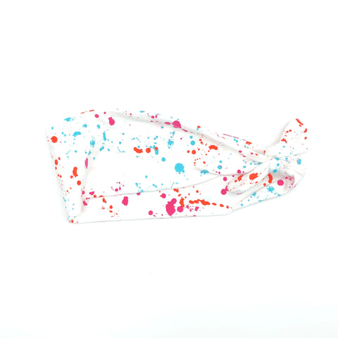 Splatter Paint on White 3-inch Headband