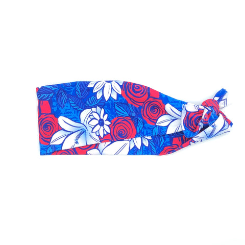 Red, White and Blue Floral 3-inch Headband