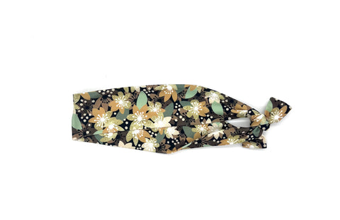 Sage and Tan Dotted Flowers 2-inch headband