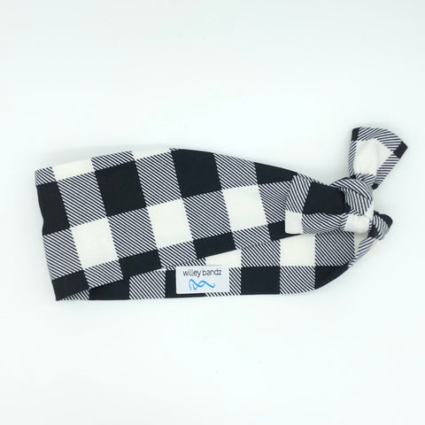 Black and White Buffalo Plaid 3-inch Headband