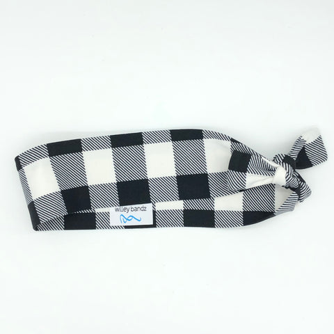 Black and White Buffalo Plaid 2-inch Headband