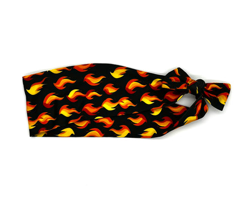Flames on Black Headband