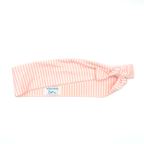 Peachy Pink Stripe 2-inch headband