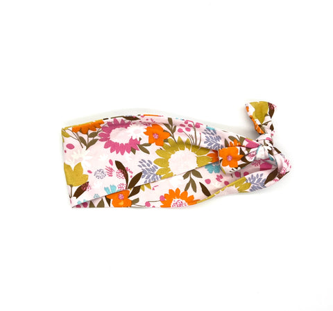 Pink Orange and Mustard Floral Headband