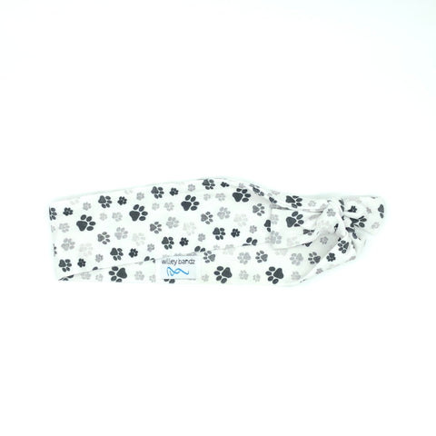 Distressed Black and Gray Dog Paws 2-inch headband