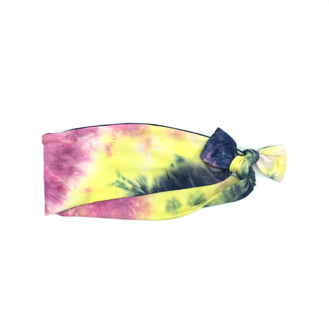 Navy Pink and Yellow Tie-Dyed 3-inch headband