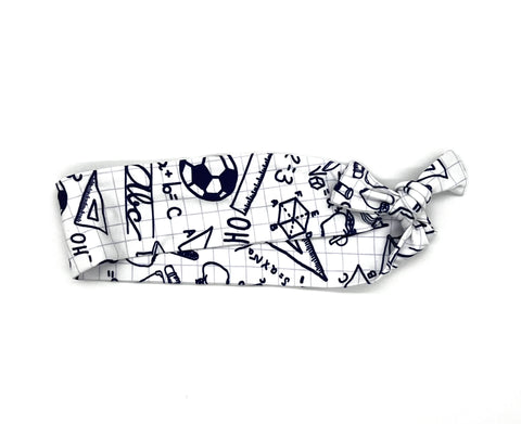 School Doodles on Graph Paper Headband