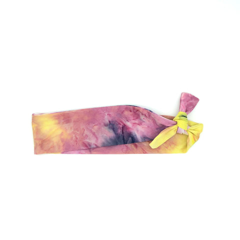 Navy Pink and Yellow Tie Dyed 2-inch headband