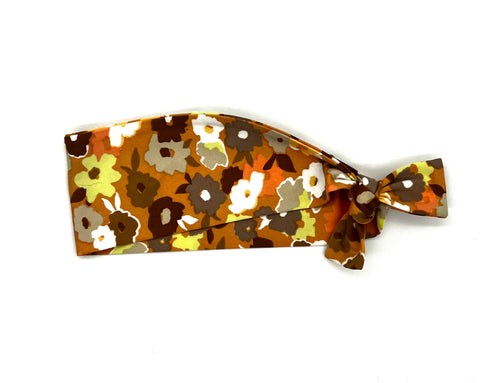 Shades of Tan Floral on Peach Headband