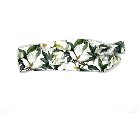 White and Green Floral Headband