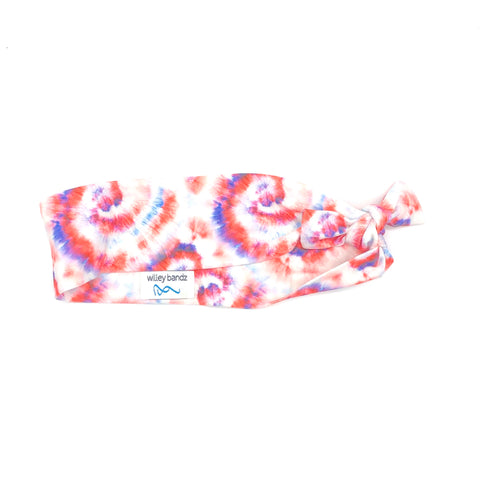 Red White and Blue Tie-dyed 2-inch headband
