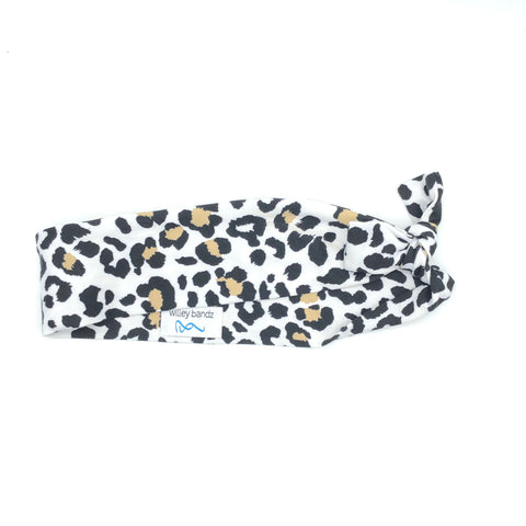 Black and Tan Leopard on White 2-inch headband
