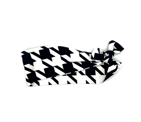 Navy and White Houndstooth Headband