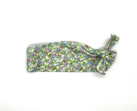 Lime Green, Teal and Pink Skulls Headband