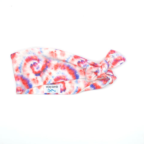 Red White and Blue Tie-Dyed 3-inch headband