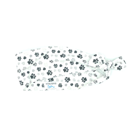 Distressed Black and Gray Dog Paws 3-inch headband