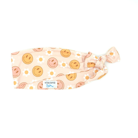Smiley Face Floral 3-inch headband