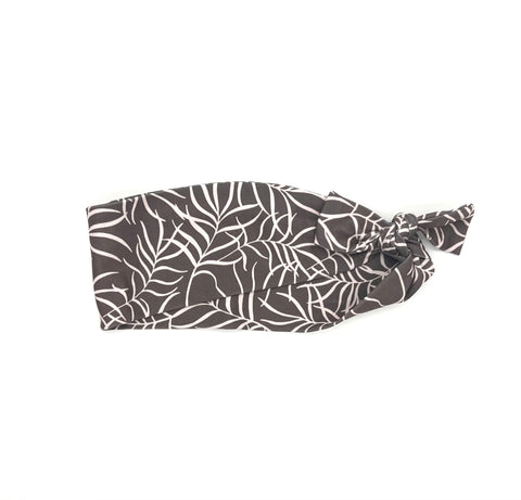 Neutral Leaves on Dark Beige Headband