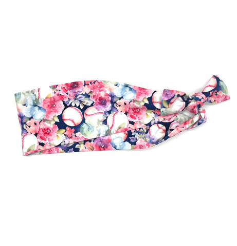 Baseball Floral 3-inch Headband