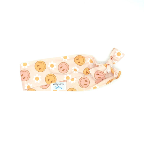 Smiley Face Floral 2-inch headband