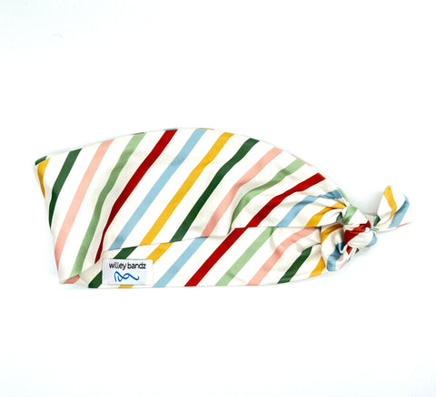 Colorful Stripe on Cream 3-inch headband
