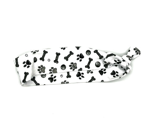 Black and White Paw Print Headband