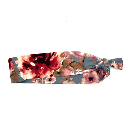 Floral on Gray 2-inch headband