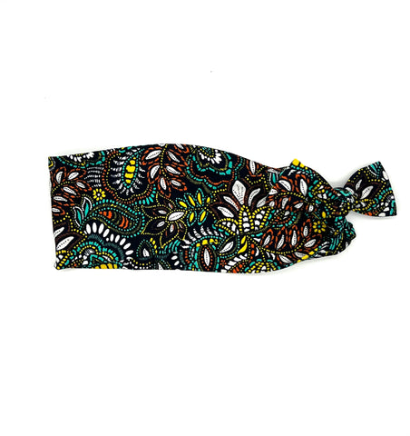 Colorful Dotted Floral on Black 3-inch Headband