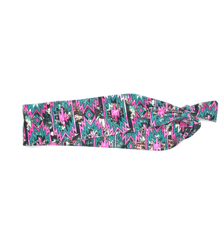 Pink and Turquoise Aztec 2-inch Headband