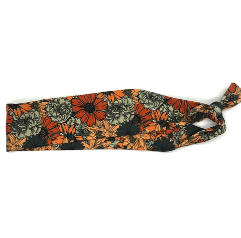 Rust and Green Floral 2-inch Headband