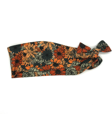 Rust and Green Floral 3-inch Headband