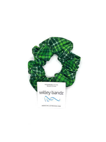 Green Plaid Scrunchie