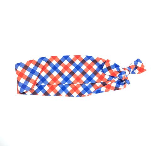 Red, White and Blue Plaid 2-inch Headband