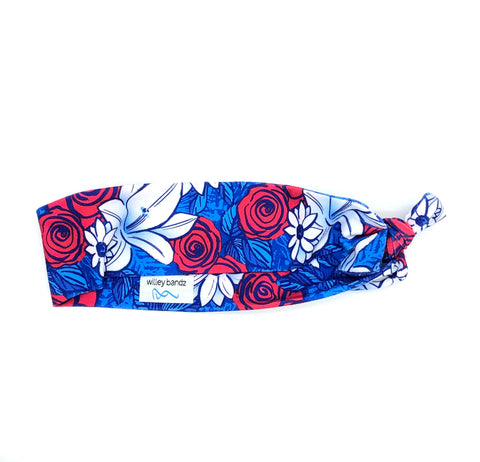 Red, White and Blue Floral 2-inch Headband