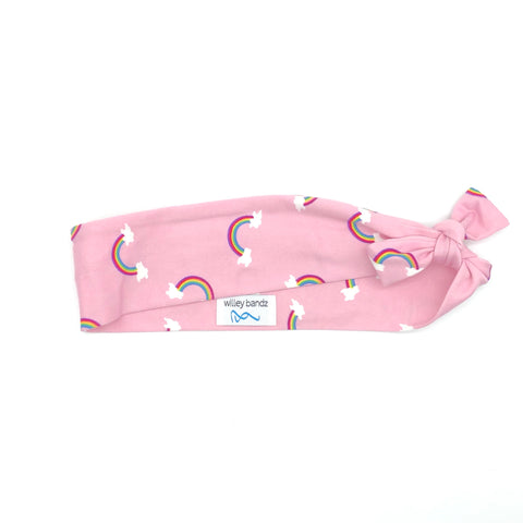 Rainbows on Pink 2-inch Headband