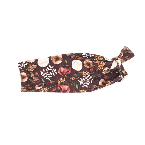 Winter Floral on Brown 2-inch Headband