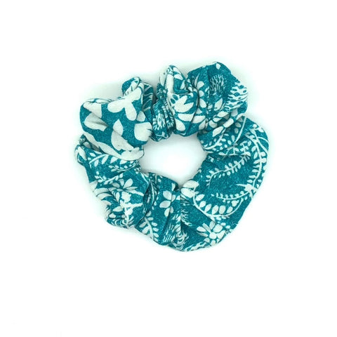 Teal Paisley Scrunchie